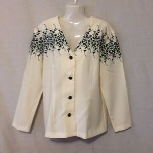 Ladies Professional Blazer Cream Green XL